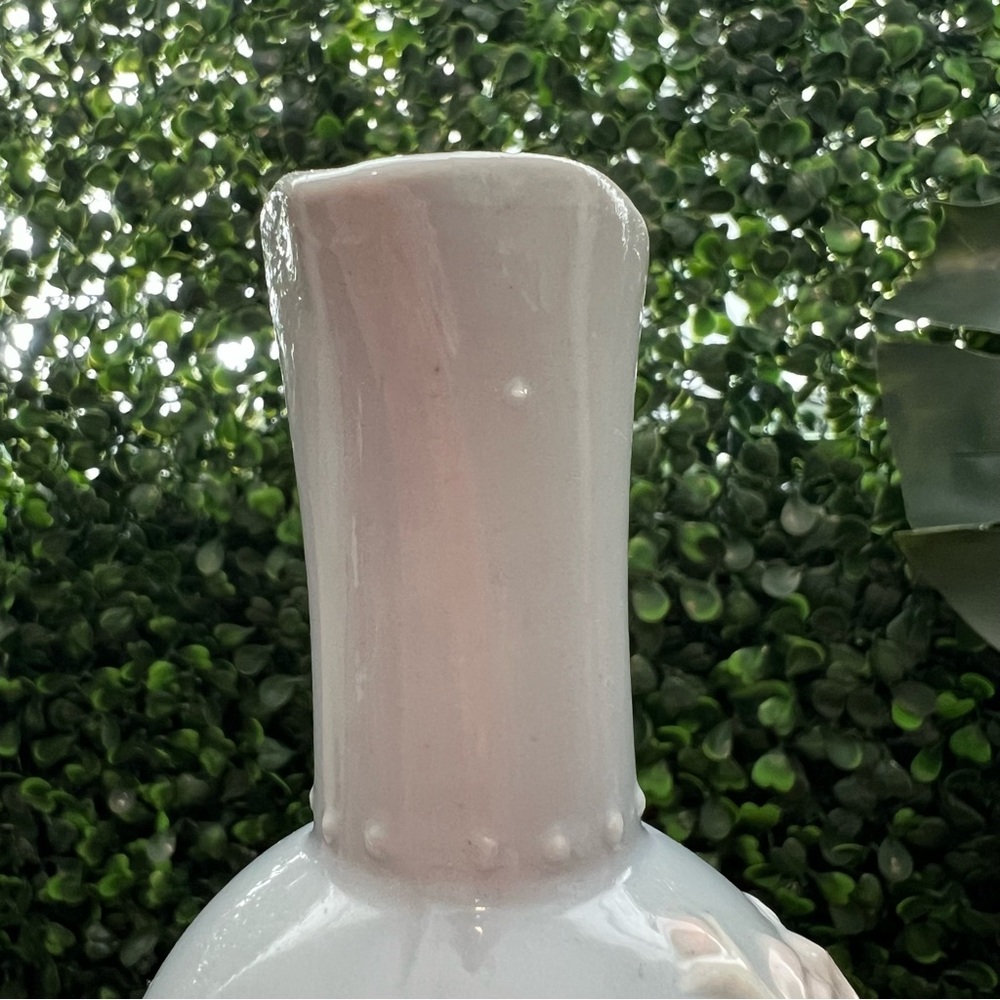 Vintage Light Blue Ceramic Pitcher with Rose Design | Small Bud Vase | Japan - Picture 9 of 10